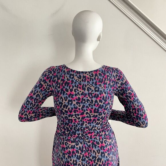 Pact Dress Animal Print Jaguar Revive Wrap Front Midi Organic Cotton M - Picture 9 of 11